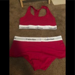 Calvin Klein Cotton Logo Bralette & Boy shorts Set